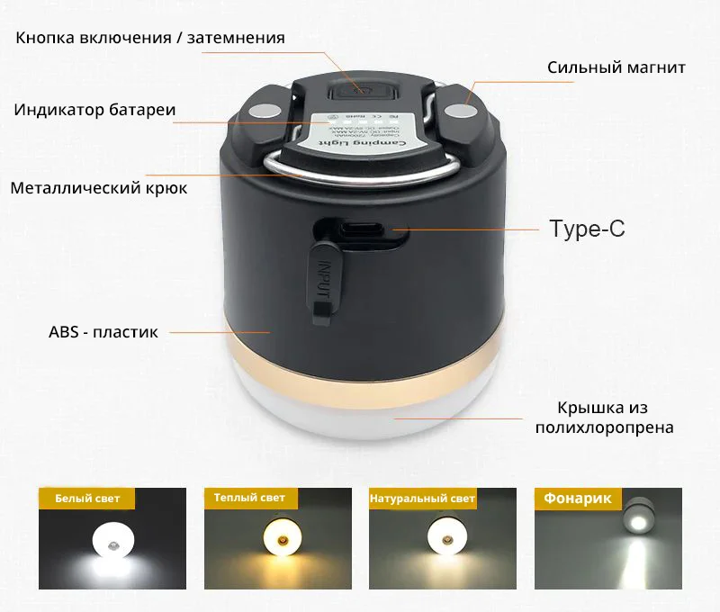 LED-лампа/фонарь/PowerBank 7200мАч EcoFlow Camping Light — материал 6