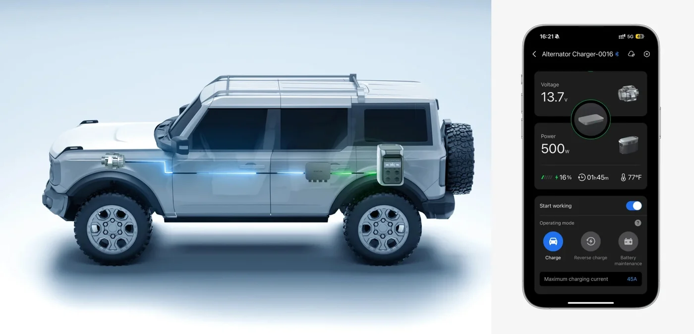 Автомобильное зарядное устройство EcoFlow Alternator Charger 500 Вт — материал 3