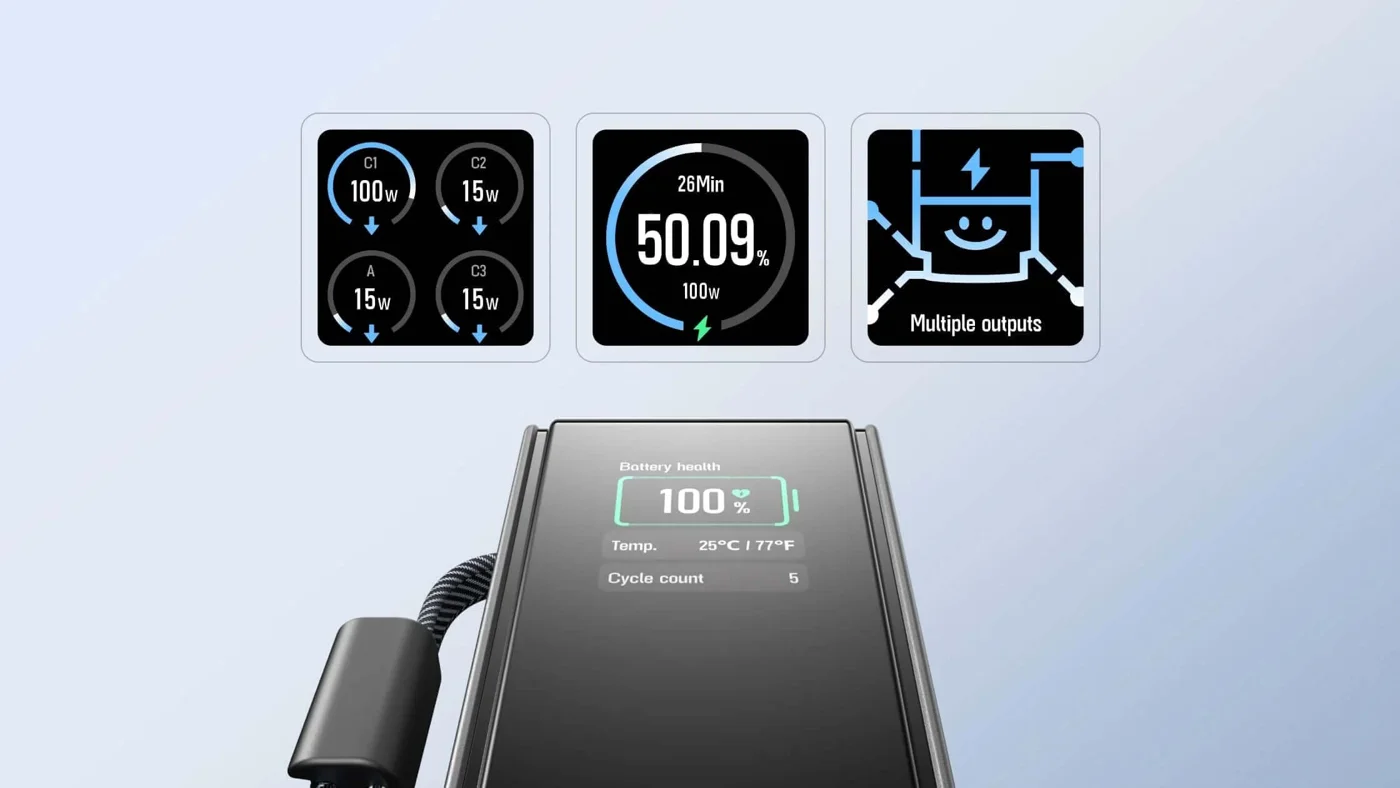 Повербанк EcoFlow RAPID 25k (25 000 мАч, 170 Вт, со встроенным и выдвижным кабелями 100 Вт) — материал 7
