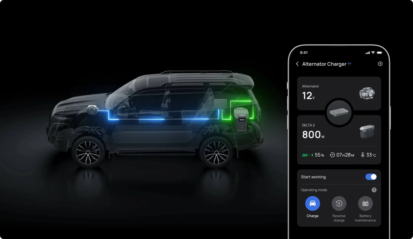 Автомобильное зарядное устройство EcoFlow Alternator Charger 800 Вт — материал 2